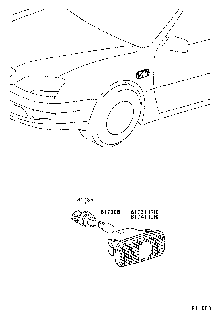 TOYOTA 8173151021 - Pagrieziena signāla lukturis ps1.lv