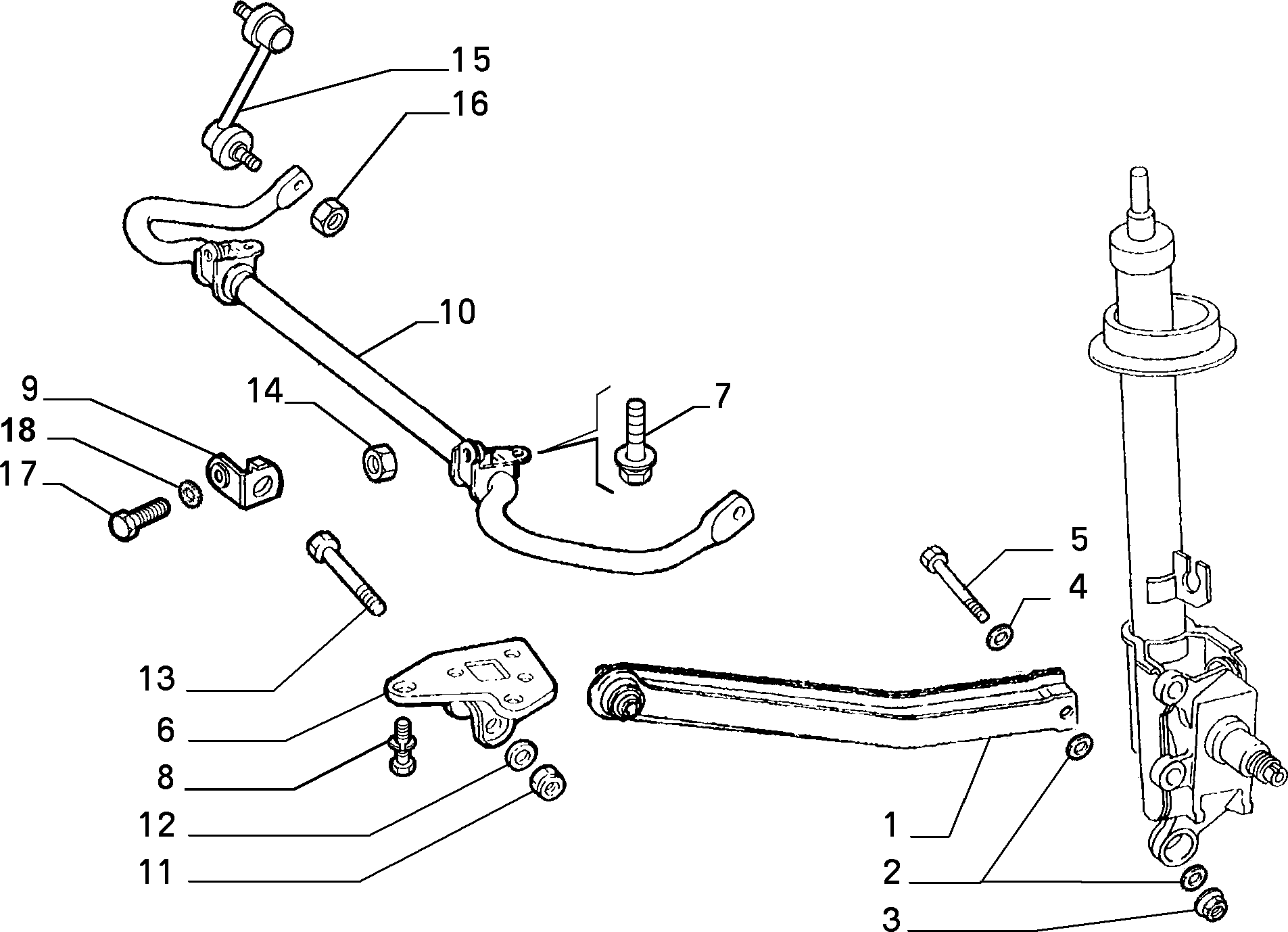 Alfa Romeo 46462049 - Stiepnis / Atsaite, Stabilizators ps1.lv