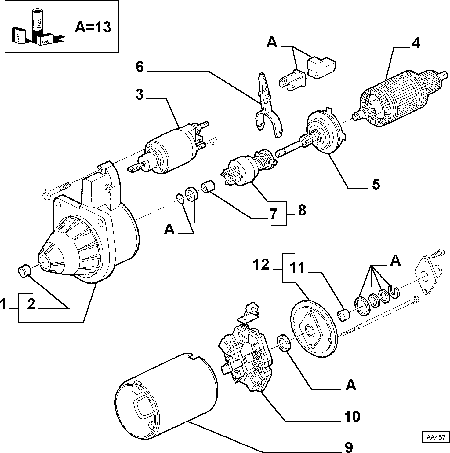 FIAT 9947841 - Starteris ps1.lv