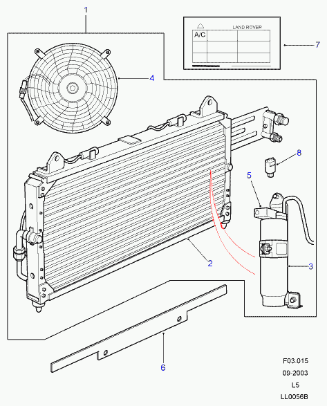 Land Rover JRJ100550 - Sausinātājs, Kondicionieris ps1.lv