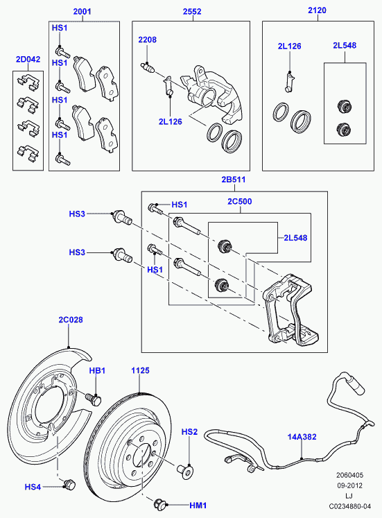 Land Rover SMN500040 - Virzītājčaulu komplekts, Bremžu suports ps1.lv