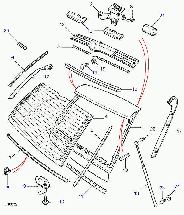 Rover ALR1050 - Gāzes atspere, Bagāžas / Kravas nodalījuma vāks ps1.lv