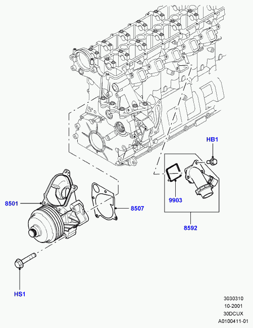 Land Rover PEB000050 - Ūdenssūknis ps1.lv