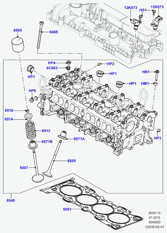 Rover LR025006 - Blīvgredzens, Vārsta kāts ps1.lv