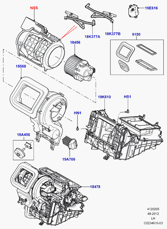 Land Rover LR016630 - Salona ventilators ps1.lv