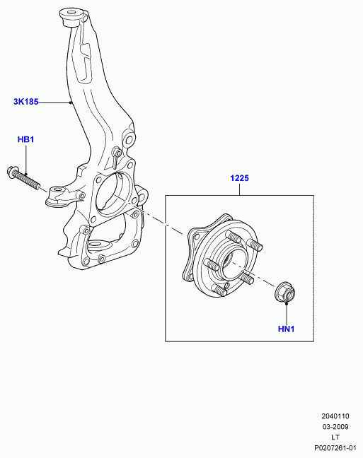 Land Rover LR048083 - Riteņa rumbas gultņa komplekts ps1.lv