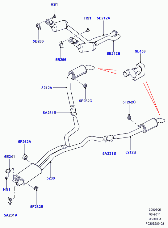 AUDI WCL500040 - Savienojošie elementi, Izplūdes gāzu sistēma ps1.lv