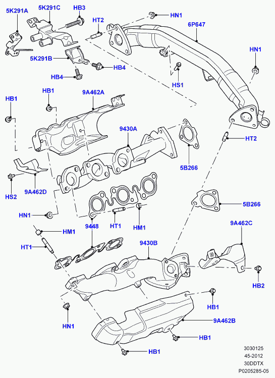 Land Rover 1336543 - Blīve, Izplūdes kolektors ps1.lv