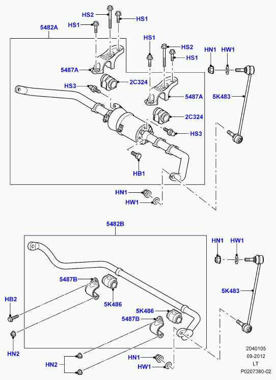 Land Rover LR018347 - Bukse, Stabilizators ps1.lv