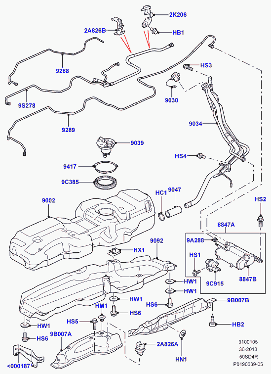 Land Rover LR043420 - Flancis, Barošanas sistēmas elements ps1.lv