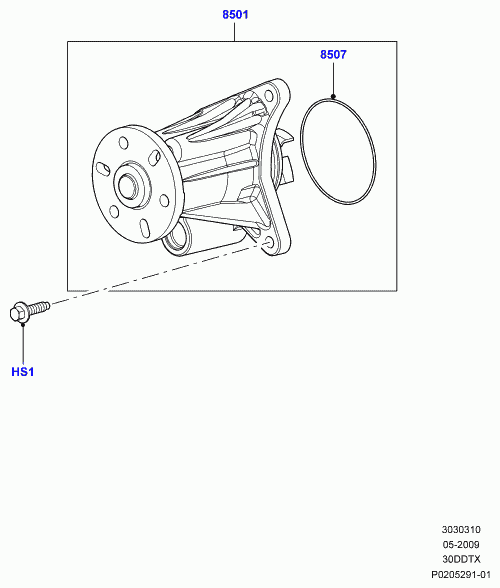 Jaguar LR013164 - Ūdenssūknis ps1.lv