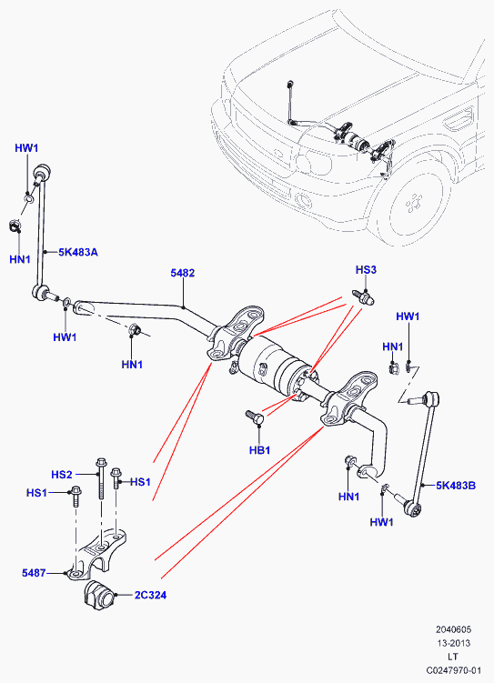 Rover RBM500150 - Stiepnis / Atsaite, Stabilizators ps1.lv