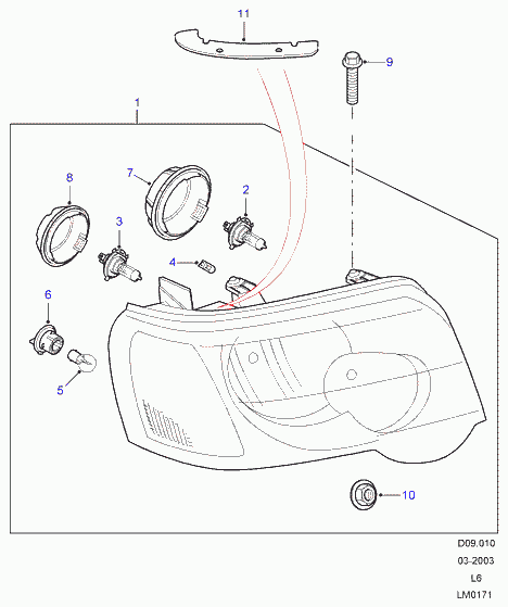 Land Rover XZQ000010 - Kvēlspuldze, Miglas lukturis ps1.lv