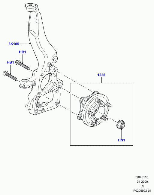 Rover LR014147 - Bearing, Complete Assembly, Hub And Bearing ps1.lv