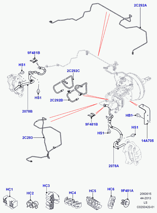 Land Rover LR044356 - Bremžu šļūtene ps1.lv