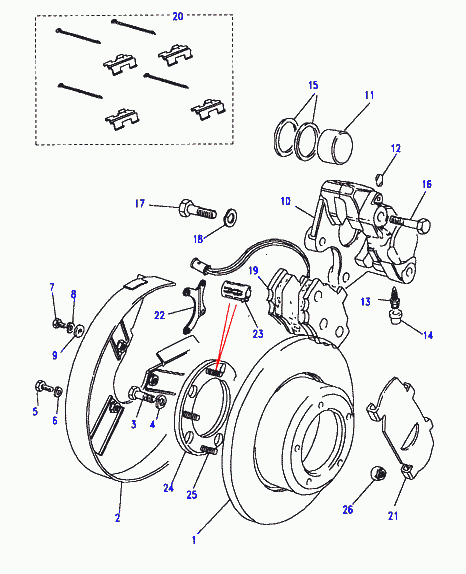 Land Rover STC9147 - Bremžu uzliku kompl., Disku bremzes ps1.lv