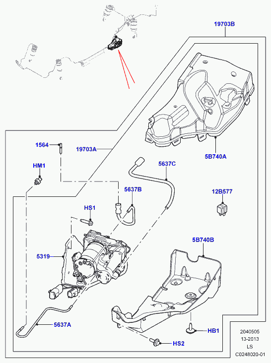 Land Rover LR044360 - Kompresors, Pneimatiskā sistēma ps1.lv