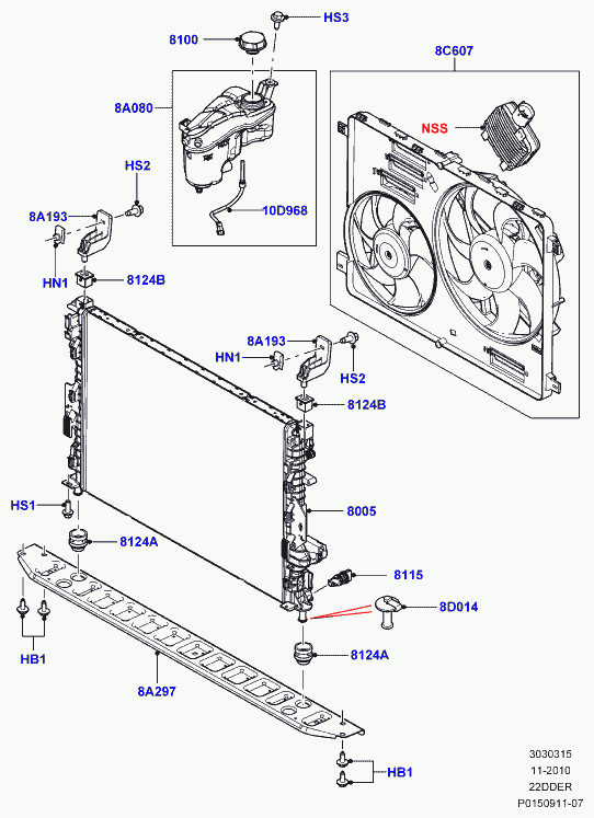 Land Rover LR006714 - Radiators, Motora dzesēšanas sistēma ps1.lv