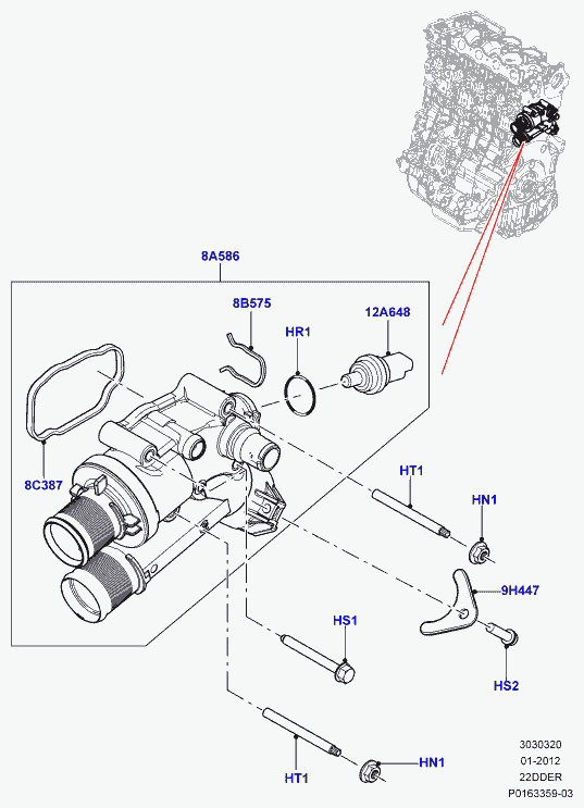 Land Rover LR000642 - Blīve, Ieplūdes kolektors ps1.lv