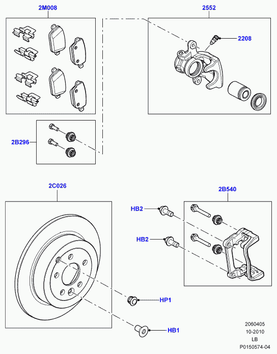 FORD AUSTRALIA LR003657 - Bremžu uzliku kompl., Disku bremzes ps1.lv