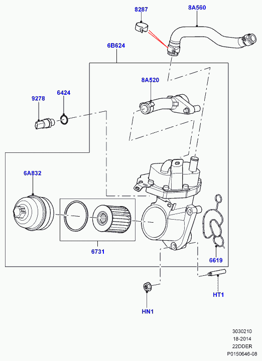 Jaguar LR006653 - Eļļas radiators, Motoreļļa ps1.lv