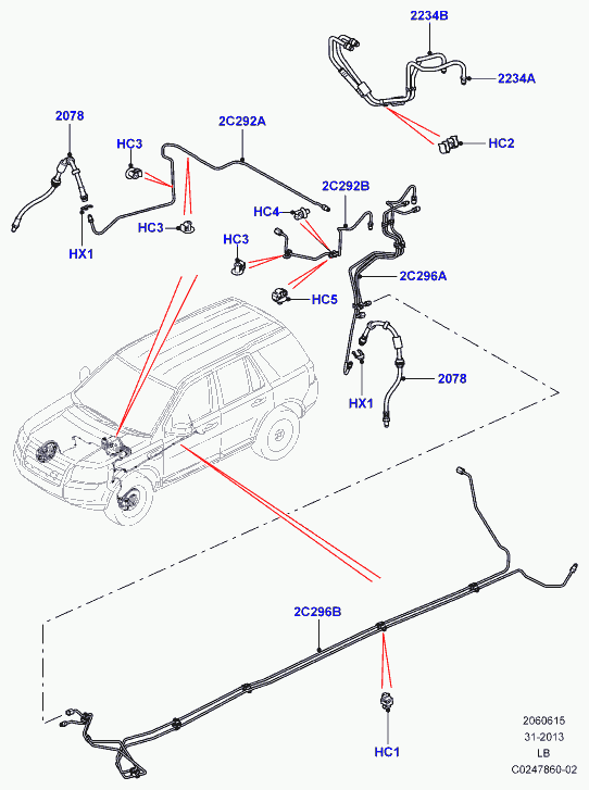 Land Rover LR 008148 - Bremžu šļūtene ps1.lv