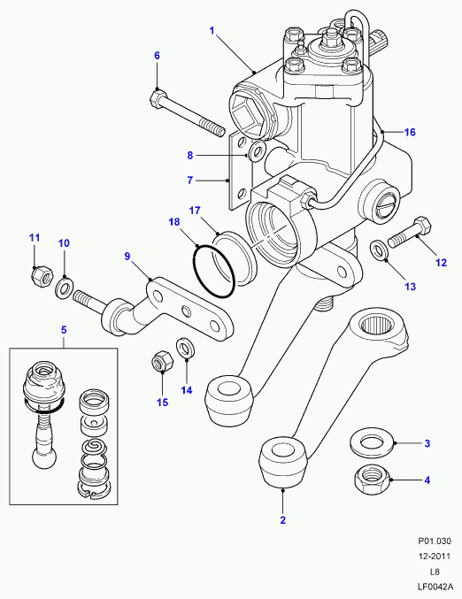 Land Rover RBG000010 - Balst / Virzošais šarnīrs ps1.lv