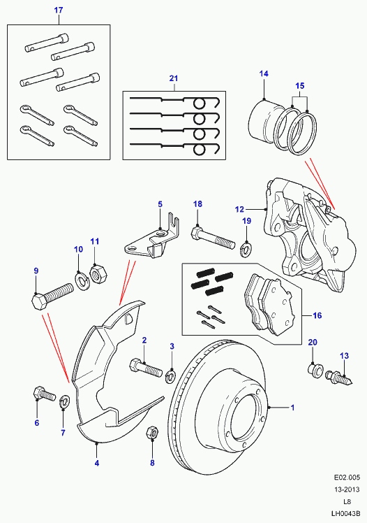 Rover SFP 0002 60 - Bremžu uzliku kompl., Disku bremzes ps1.lv