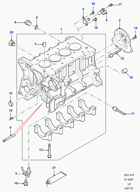 Land Rover LR020609 - Vārpstas blīvgredzens, Kloķvārpsta ps1.lv