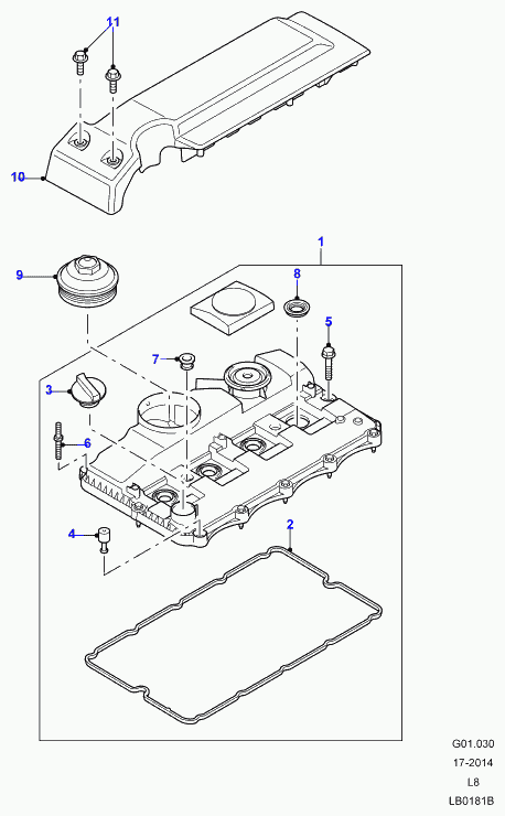 Rover LR019663 - Blīve, Motora bloka galvas vāks ps1.lv