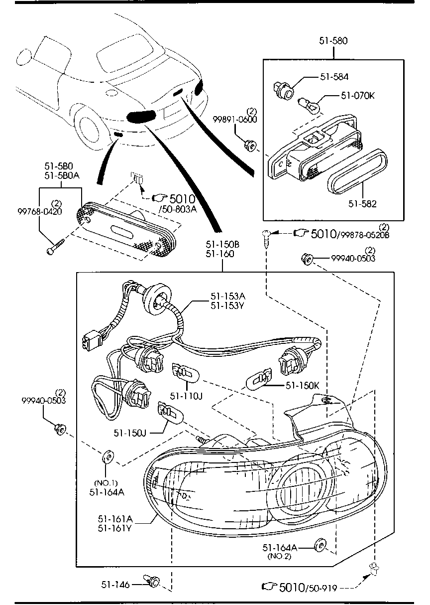 MAZDA N066-51-150 - Aizmugurējais lukturis ps1.lv