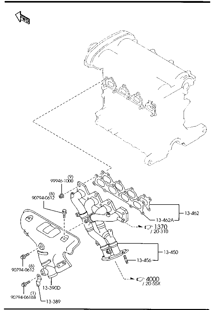 MAZDA B695-13-462 - Blīve, Izplūdes kolektors ps1.lv