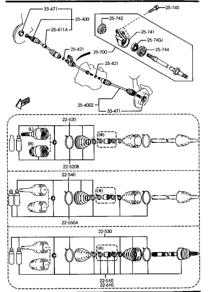 MAZDA F061-22-540A - Putekļusargs, Piedziņas vārpsta ps1.lv