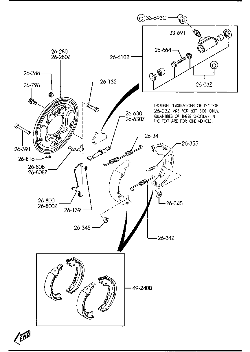 MAZDA URY2-26-38Z - Bremžu loku komplekts ps1.lv