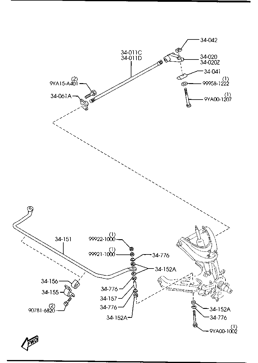 MAZDA UH72-34-157 - Stiepnis / Atsaite, Stabilizators ps1.lv