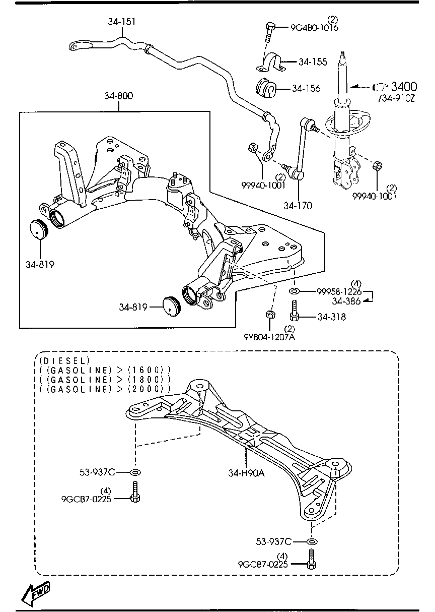 FORD LC62-34-170B - Stiepnis / Atsaite, Stabilizators ps1.lv