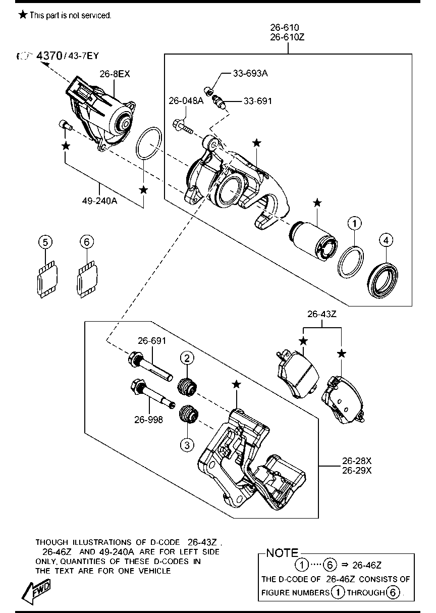 MAZDA GMY0-26-71X - Remkomplekts, Bremžu suports ps1.lv