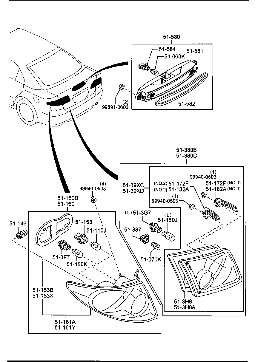 MAZDA GJ6A-513F0-D - Aizmugurējais lukturis ps1.lv