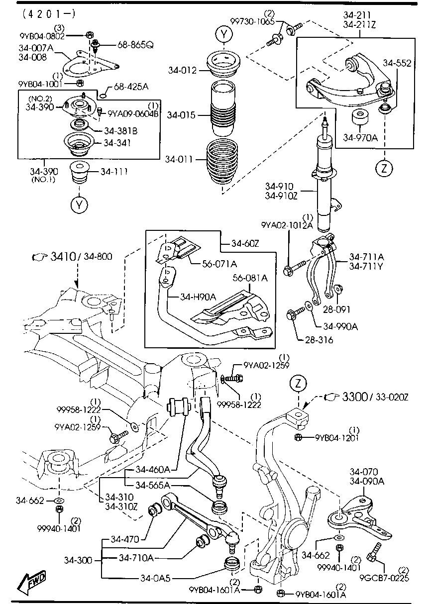 MAZDA GJ6A-34-300B - Neatkarīgās balstiekārtas svira, Riteņa piekare ps1.lv