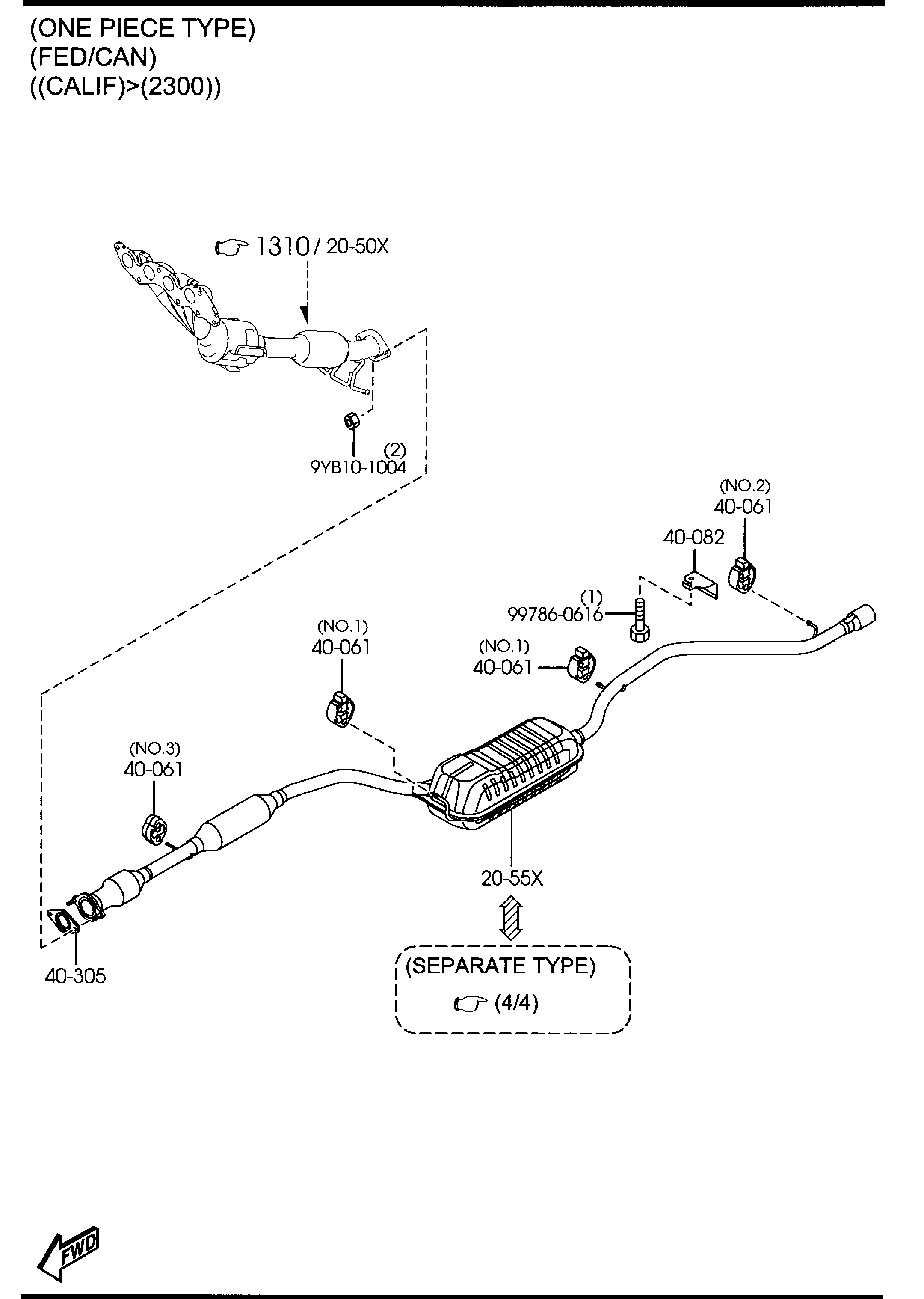 MAZDA L3Y4-40-350 - Savienojošie elementi, Izplūdes gāzu sistēma ps1.lv