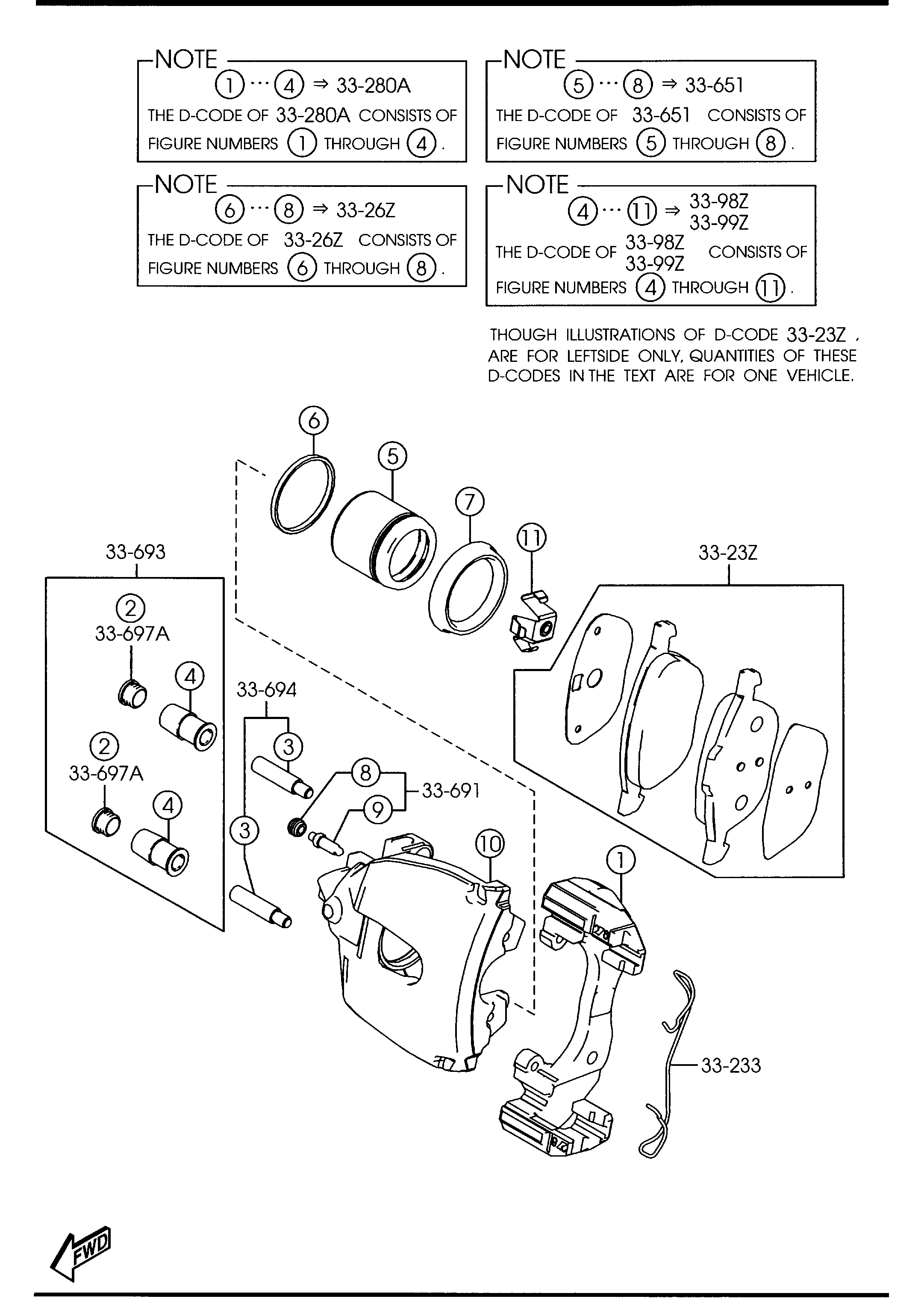 FORD B3YH-33-23ZA - Bremžu uzliku kompl., Disku bremzes ps1.lv