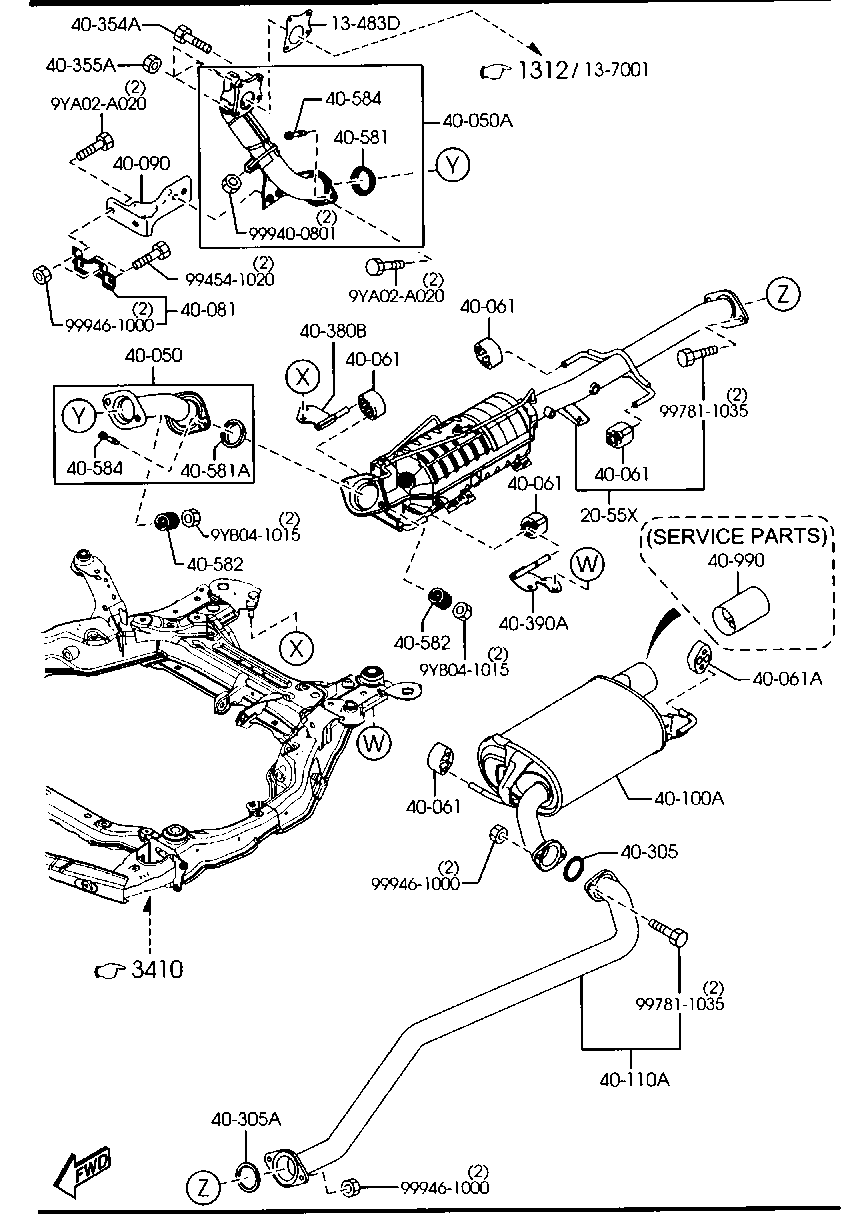 MAZDA RFY8-20-55XA - Nosēdumu / Daļiņu filtrs, Izplūdes gāzu sistēma ps1.lv