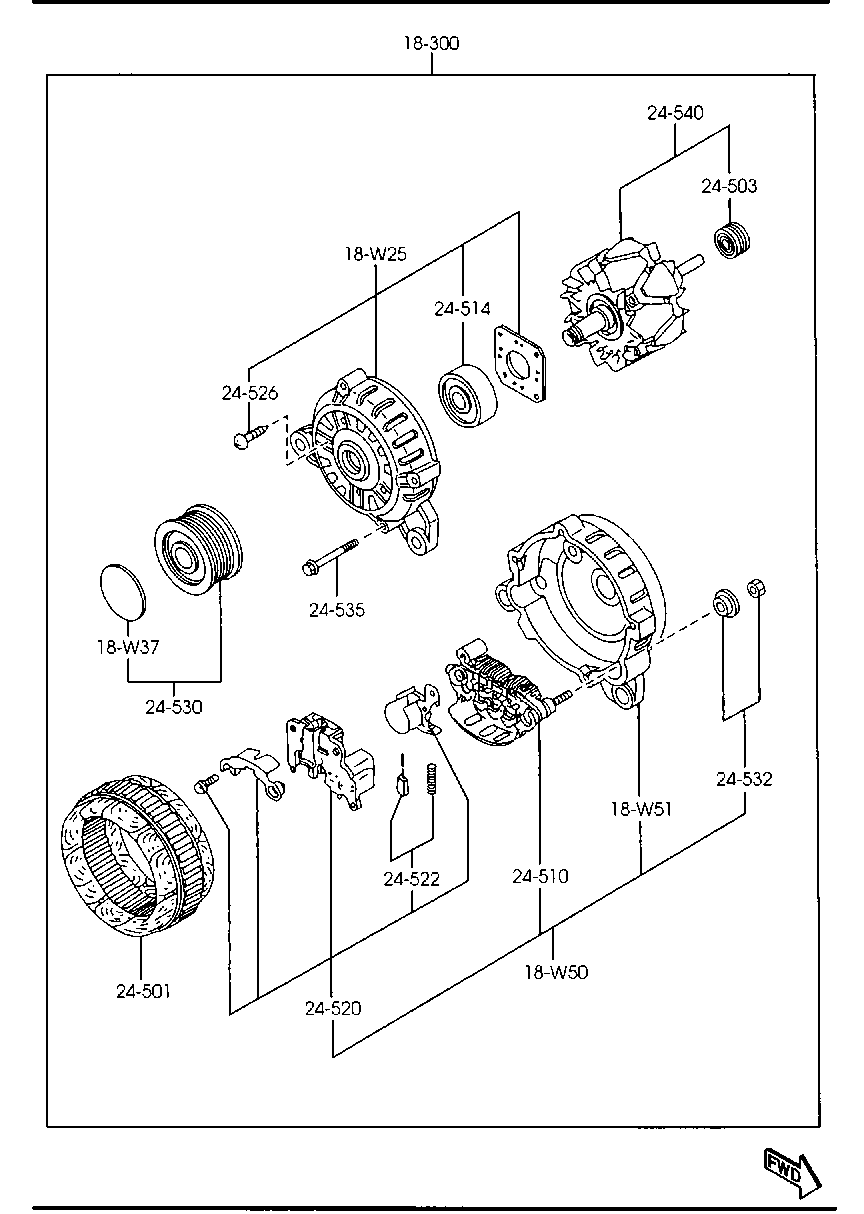 MAZDA RF8G-18-300 - Ģenerators ps1.lv