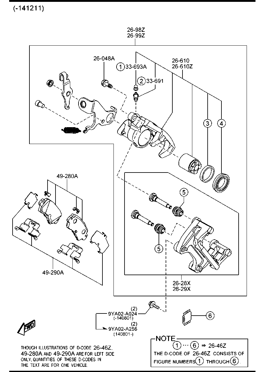 MAZDA K011-26-29X - Vadīkla, Bremžu suports ps1.lv