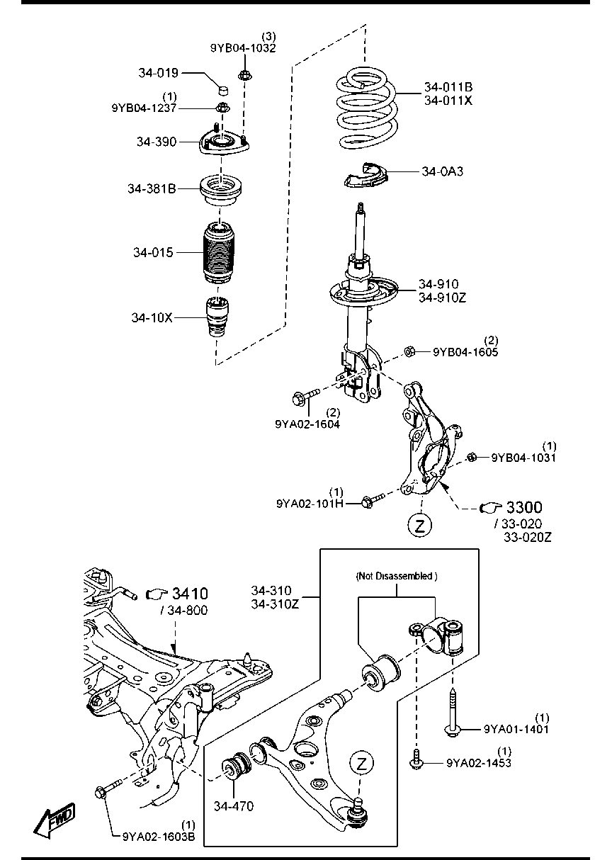 MAZDA KD35-34-300H - Neatkarīgās balstiekārtas svira, Riteņa piekare ps1.lv