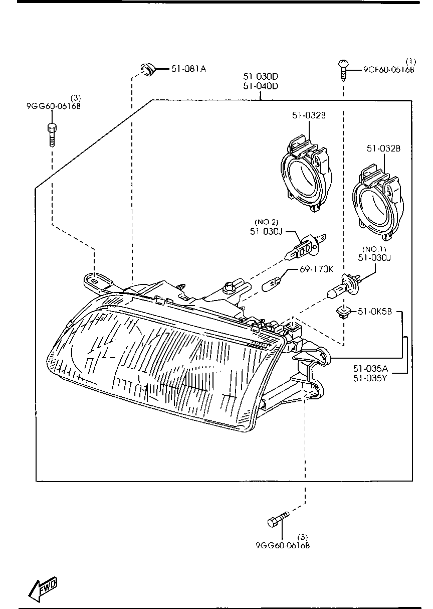 MAZDA GE9C-51-030D - Pamatlukturis ps1.lv