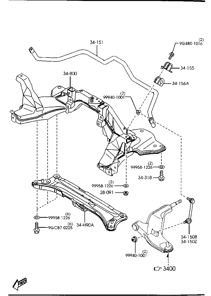 MAZDA KA80-34-156 - Bukse, Stabilizators ps1.lv