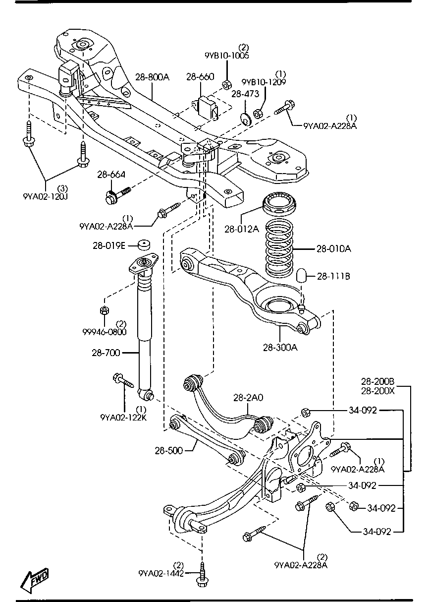 MAZDA BBM4-28-250A - Piekare, Šķērssvira ps1.lv