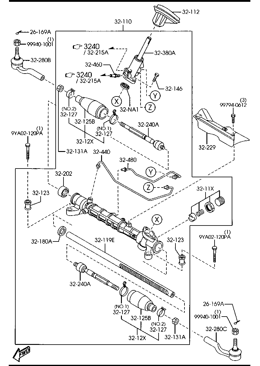 Mercury BP4L-32-280 - Leņķa šarnīrs, Stūres garenstiepnis ps1.lv