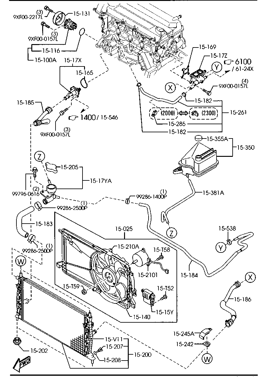 MAZDA LFB7-15-200A - Radiators, Motora dzesēšanas sistēma ps1.lv